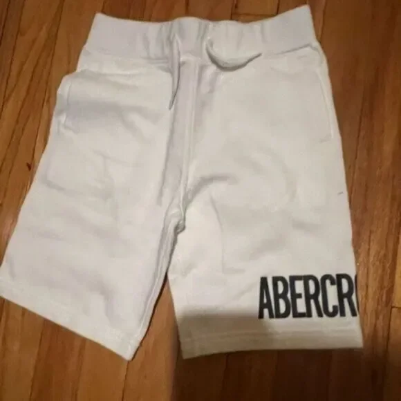 Abercrombie Kids White/Black Drawstring Short - New - Tag Fell Off - Picture 2 of 4